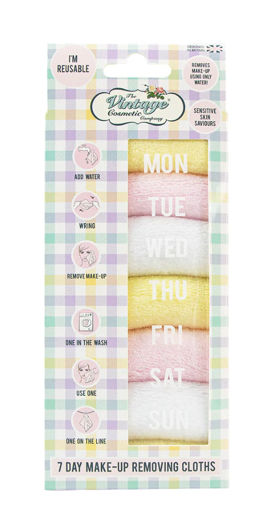 The Vintage Cosmetic Company 7 Day Reusable Make-Up Removing Cloths